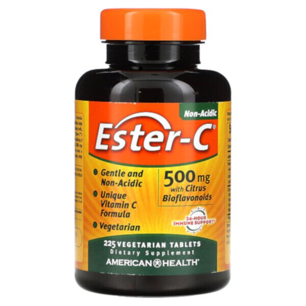 Ester-C с цитрусовыми биофлавоноидами, 500 мг, 225 вегетарианских таблеток American Health