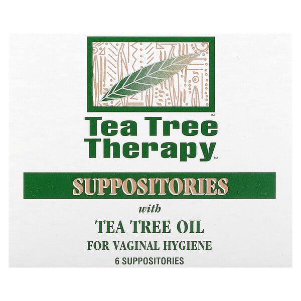 Свечи с маслом чайного дерева для гигиены влагалища, 6 суппозиториев Tea Tree Therapy