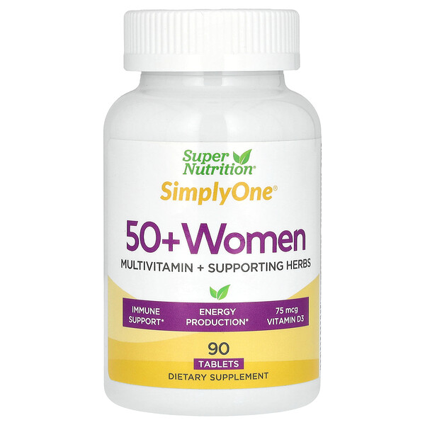 SimplyOne, Мультивитамины тройной силы для женщин старше 50 лет, 90 таблеток Super Nutrition