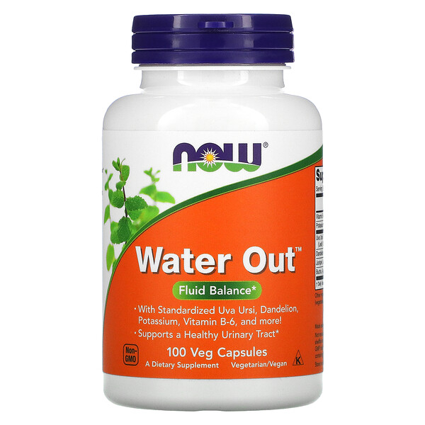 Water Out, Fluid Balance, 100 Veg Capsules (Вегетарианские капсулы) NOW Foods