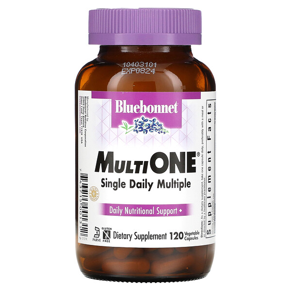 MultiOne, Single Daily Multiple, 120 растительных капсул Bluebonnet Nutrition
