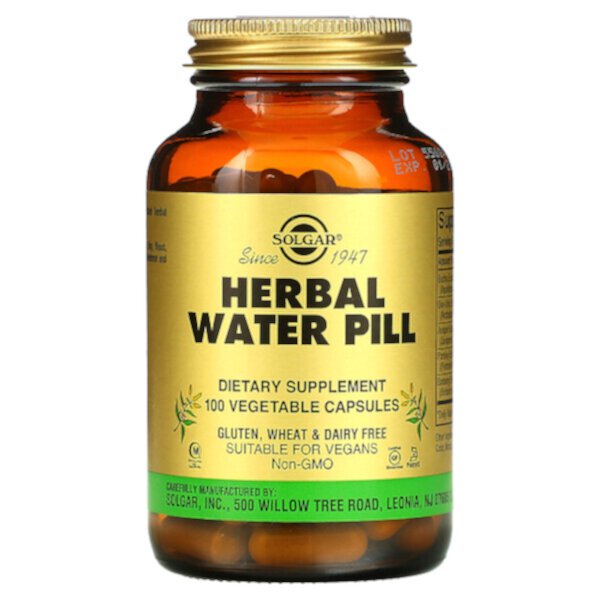 Herbal Water Pill, 100 растительных капсул Solgar