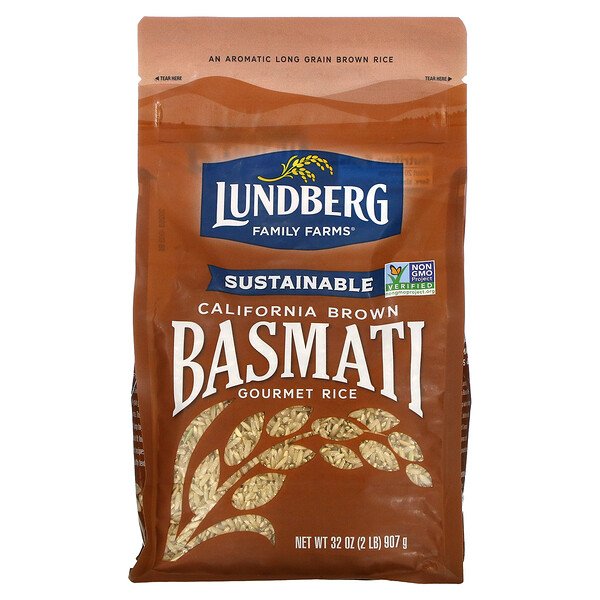 Калифорнийский коричневый рис басмати, 2 фунта (907 г) Lundberg