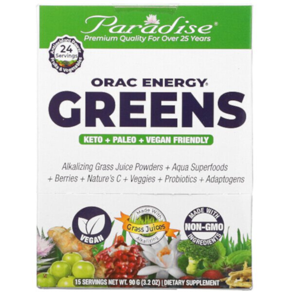 ORAC Energy Greens, 15 пакетиков по 6 г каждый Paradise Herbs