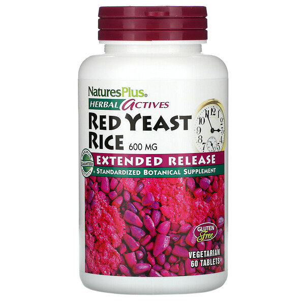 Herbal Actives, Красный дрожжевой рис, 600 мг, 60 вегетарианских таблеток NaturesPlus
