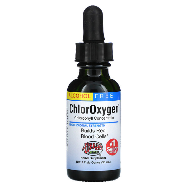 ChlorOxygen, Концентрат хлорофилла, без спирта, 1 жидкая унция (30 мл) Herbs Etc.