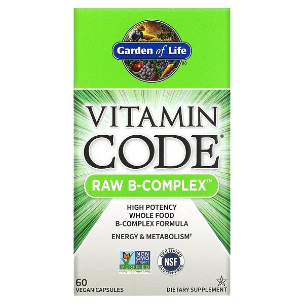 Vitamin Code, RAW B-Complex - 60 веганских капсул - Garden of Life Garden of Life