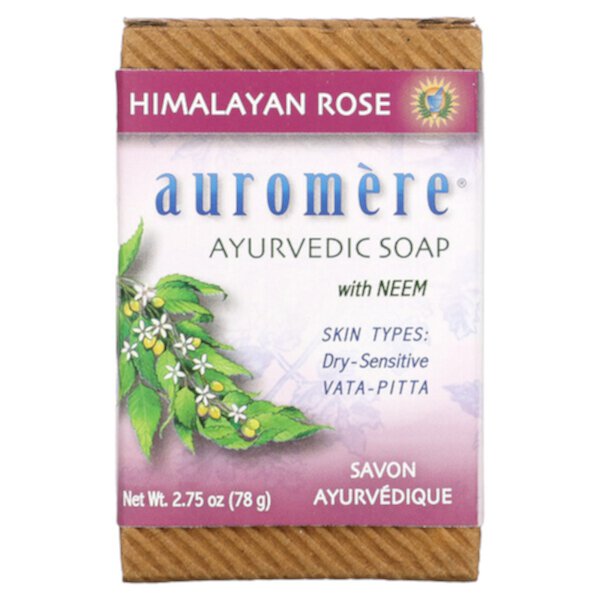 Аюрведическое мыло с нимом и гималайской розой, 2,75 унции (78 г) Auromere