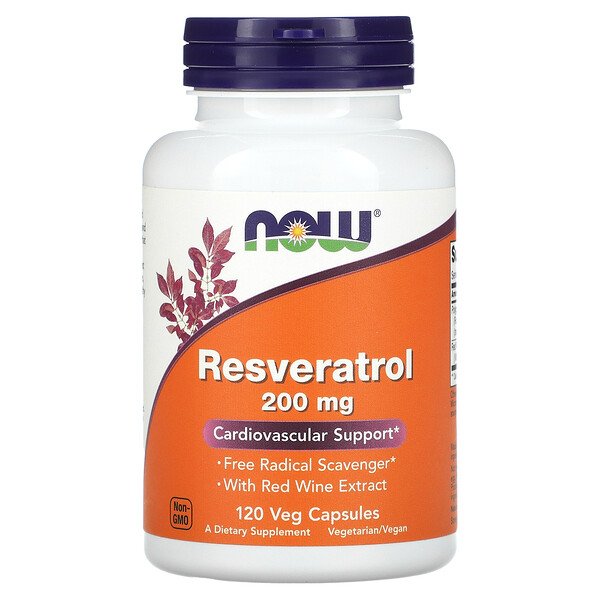 Ресвератрол, 200 мг, 120 растительных капсул NOW Foods