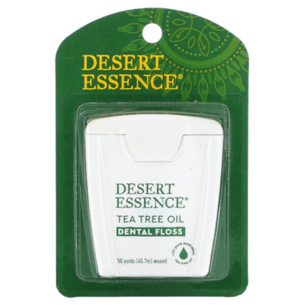 Зубная нить с маслом чайного дерева, вощеная, 50 ярдов (45,7 м) Desert Essence