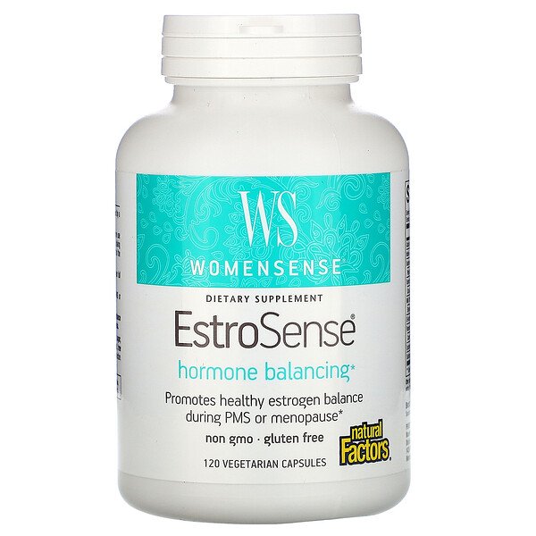 WomenSense, EstroSense, гормональный баланс, 120 вегетарианских капсул Natural Factors