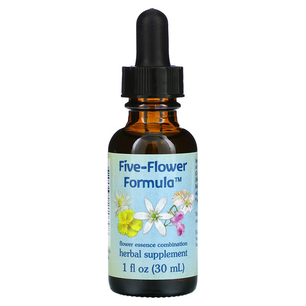 Five-Flower Formula, Комбинация цветочных эссенций, 1 жидкая унция (30 мл) Flower Essence