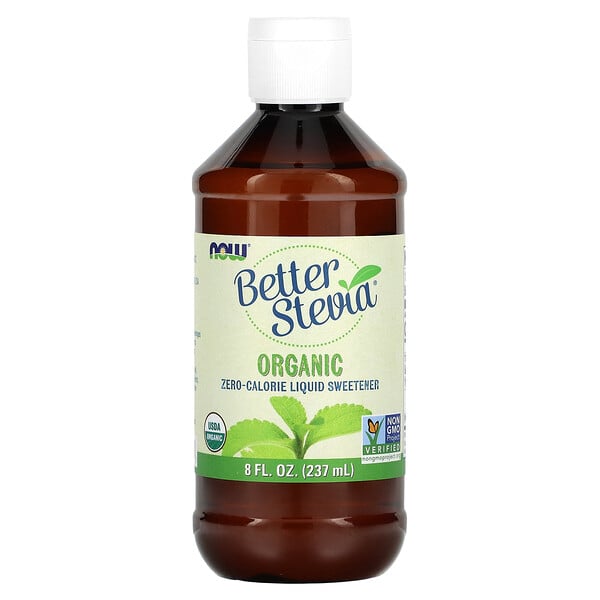 Organic, Better Stevia, жидкий подсластитель с нулевой калорийностью, 8 жидких унций (237 мл) NOW Foods