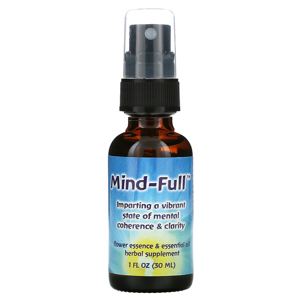 Mind-Full, Цветочная эссенция и эфирное масло, 1 жидкая унция (30 мл) Flower Essence