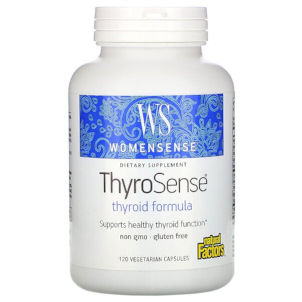 WomenSense, ThyroSense, формула для щитовидной железы, 120 вегетарианских капсул Natural Factors