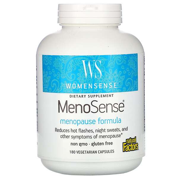 WomenSense, MenoSense, формула менопаузы, 180 вегетарианских капсул Natural Factors