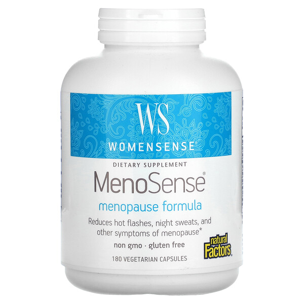 WomenSense, MenoSense, формула менопаузы, 180 вегетарианских капсул Natural Factors