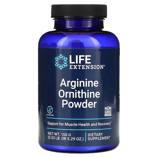 Аргинин-орнитиновый порошок, 5,29 унции (150 г) Life Extension