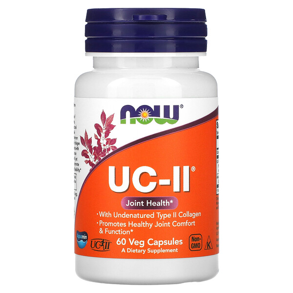 UC-II для здоровья суставов с нативным коллагеном типа II - 60 вегетарианских капсул - NOW Foods NOW Foods