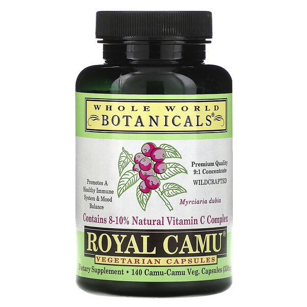 Royal Camu, 350 мг, 140 вегетарианских капсул Whole World Botanicals