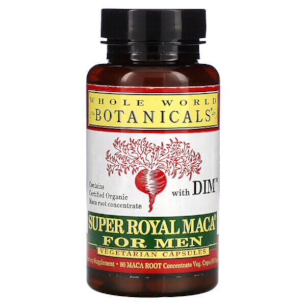 Super Royal Maca For Men, 500 мг, 90 вегетарианских капсул Whole World Botanicals