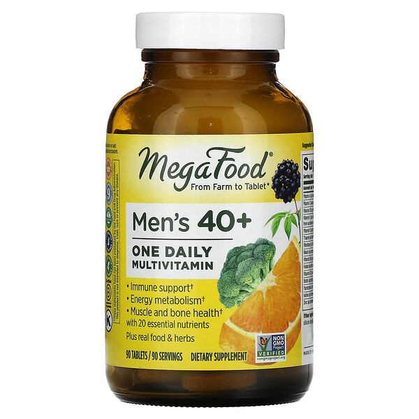 Мужчины старше 40 лет, один раз в день, 90 таблеток MegaFood