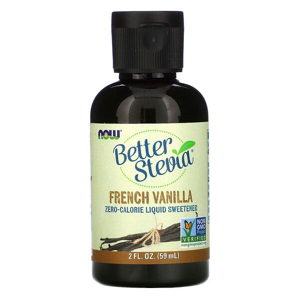 Better Stevia, Жидкий подсластитель с нулевой калорийностью, французская ваниль, 2 жидких унции (59 мл) NOW Foods