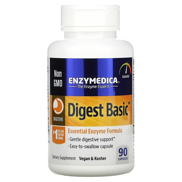 Digest Basic, Формула незаменимых ферментов, 90 капсул Enzymedica