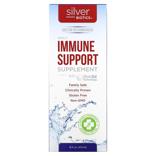 Silver Biotics, Добавка для ежедневной поддержки иммунитета с технологией SilverSol, 16 жидких унций (473 мл) American Biotech Labs