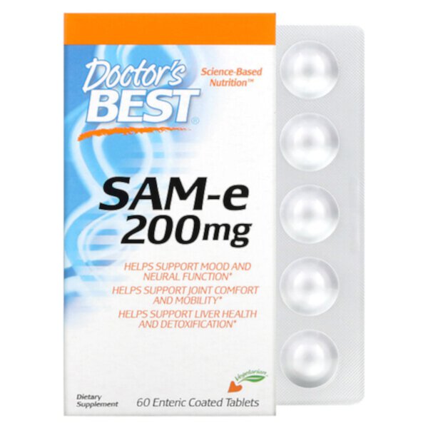 SAMe (Дисульфат Тозилат) - 200 мг - 60 покрытых оболочкой таблеток - Doctor's Best Doctor's Best