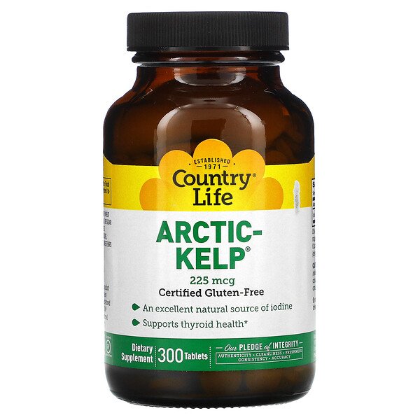 Arctic-Kelp, 225 мкг, 300 таблеток Country Life