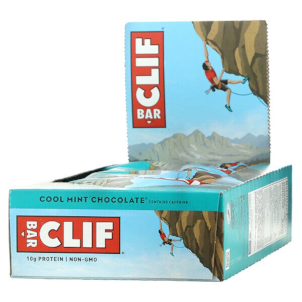 Энергетические батончики, Cool Mint Chocolate, 12 батончиков, 2,40 унции (68 г) каждый Clif Bar
