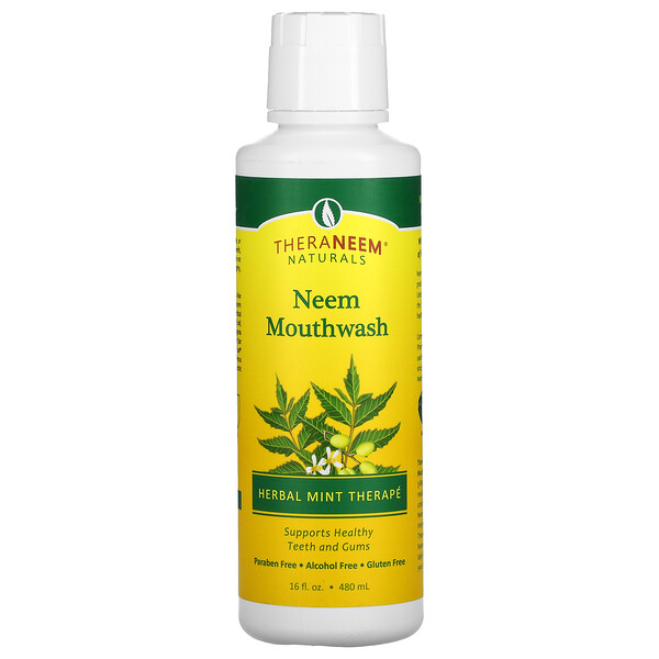 TheraNeem Naturals, Жидкость для полоскания рта с Нимом, Травяная мятная терапия, 16 жидких унций (480 мл) Organix South