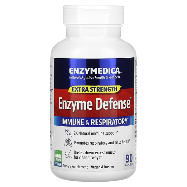 Enzyme Defense (ранее ViraStop), экстра сила, 90 капсул Enzymedica
