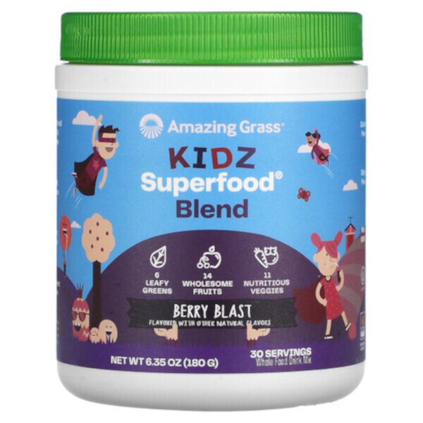 Kidz Superfood Blend, Berry Blast, 6,35 унций (180 г) Amazing Grass