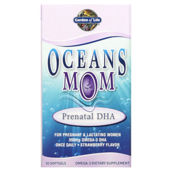 Oceans Mom, ДГК для беременных, клубника, 30 мягких капсул Garden of Life