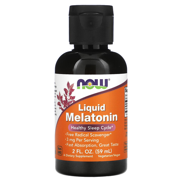 Жидкий мелатонин, 2 жидких унции (59 мл) NOW Foods