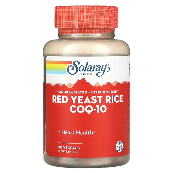 Красный дрожжевой рис CoQ-10, 90 растительных капсул Solaray