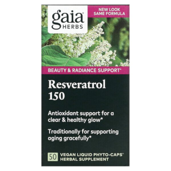 Resveratrol 150, 50 Vegan Liquid Phyto-Caps (Веганские жидкие фитокапсулы) Gaia Herbs