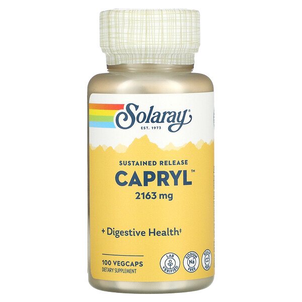 Capryl, Без натрия, без смол, 100 растительных капсул Solaray