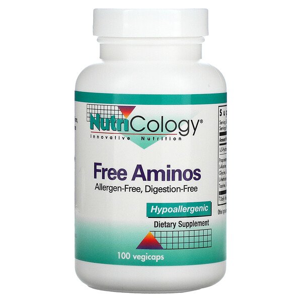 Бесплатные аминокислоты, 100 растительных капсул Nutricology