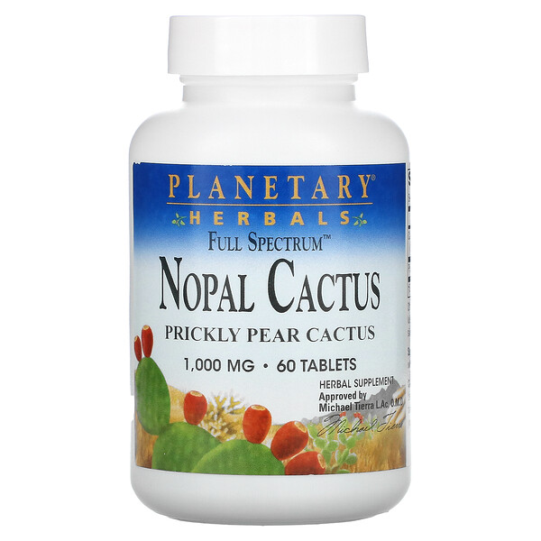 Full Spectrum Nopal Cactus, 1000 мг, 60 таблеток Planetary Herbals