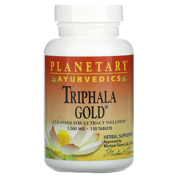 Ayurvedic, Triphala Gold, 1000 мг, 120 таблеток Planetary Herbals