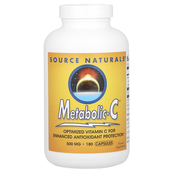 Metabolic C, 500 mg, 180 Capsules (Капсулы) Source Naturals