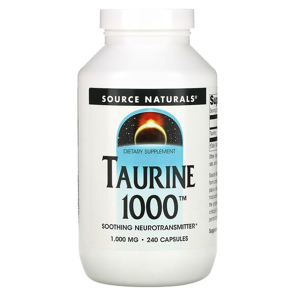 Таурин, 1000 мг, 240 капсул Source Naturals
