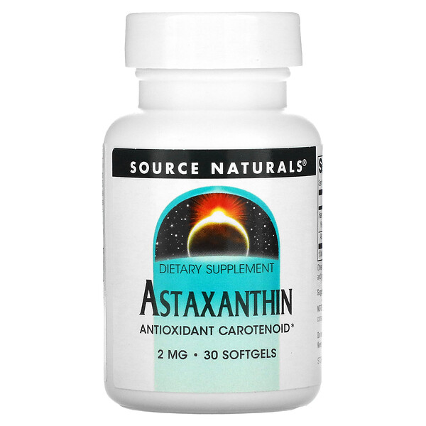 Астаксантин, 2 мг, 30 мягких таблеток Source Naturals