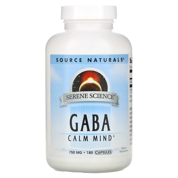 ГАМК Calm Mind, 750 мг, 180 капсул Source Naturals