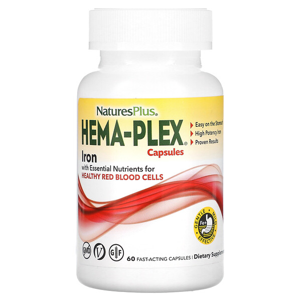 Hema-Plex, 60 быстродействующих капсул NaturesPlus