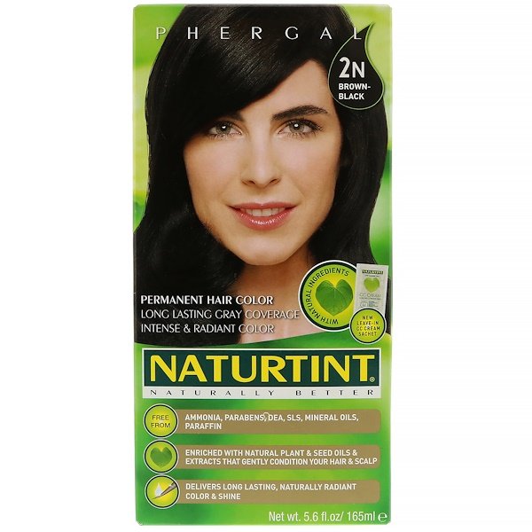 Стойкая краска для волос, 2N коричнево-черный, 5,6 жидких унций (165 мл) Naturtint