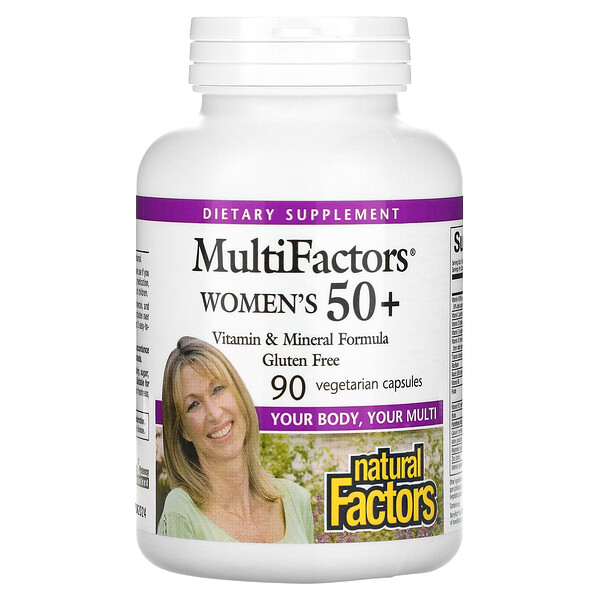 MultiFactors, Женщины 50+, 90 вегетарианских капсул Natural Factors